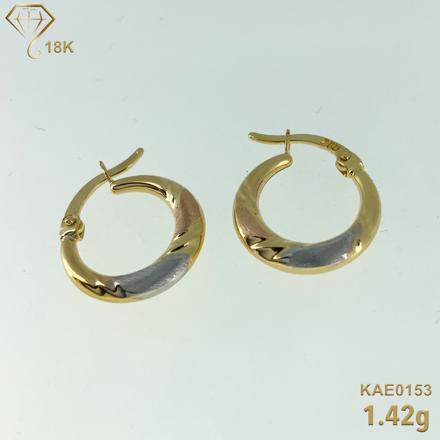 18K Gold Jewellery Earrings, 1.42g, KA-ER5020