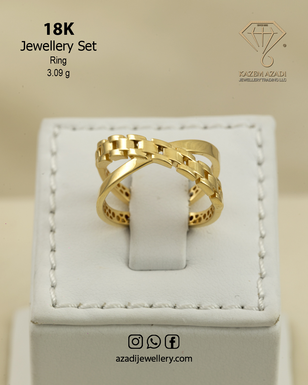 18K Gold Jewellery Ring 3.09g, KA-R9060