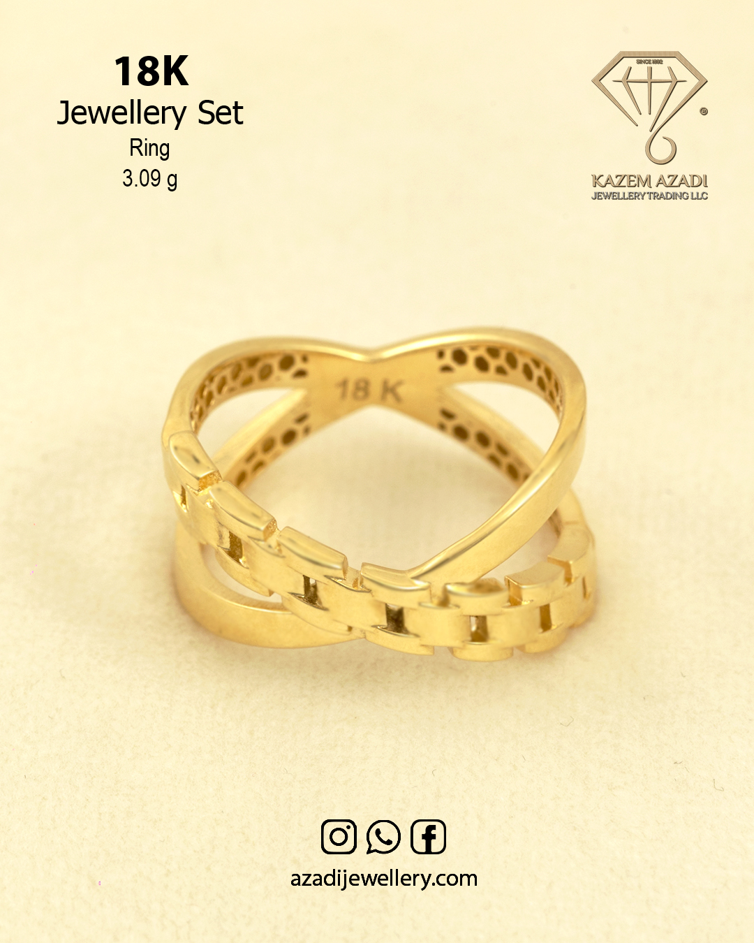 18K Gold Jewellery Ring 3.09g, KA-R9060 - Image 4